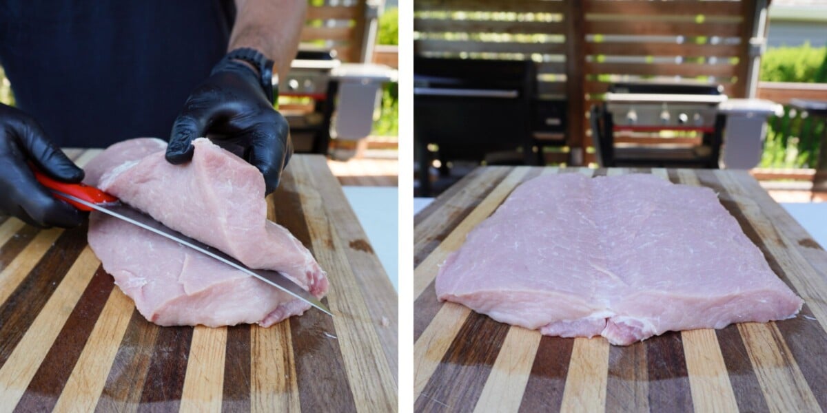 Demonstration on how to filet a pork loin.