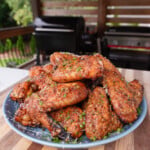 cowboy butter chicken wings plated.