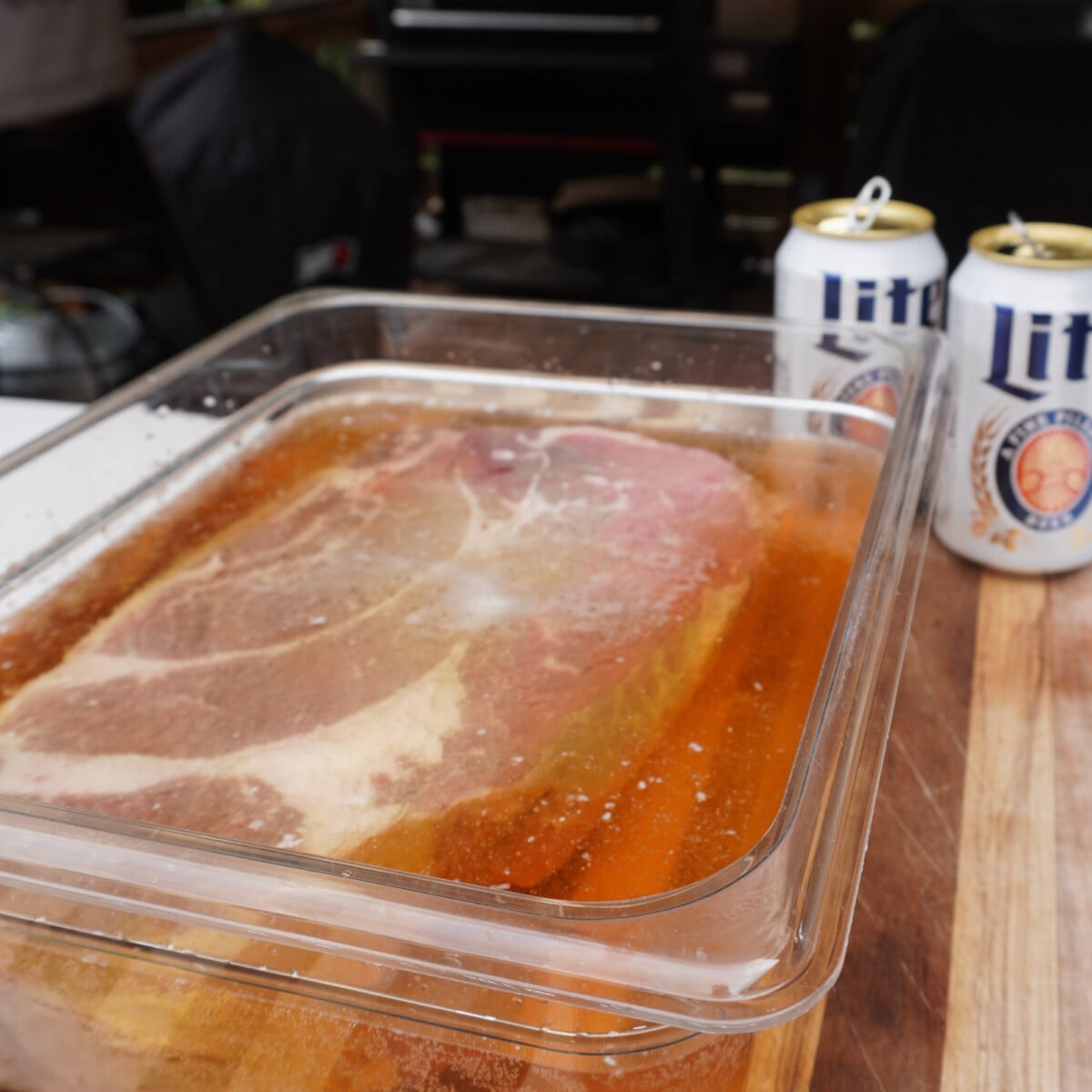 chuck roast in a beer marinade.