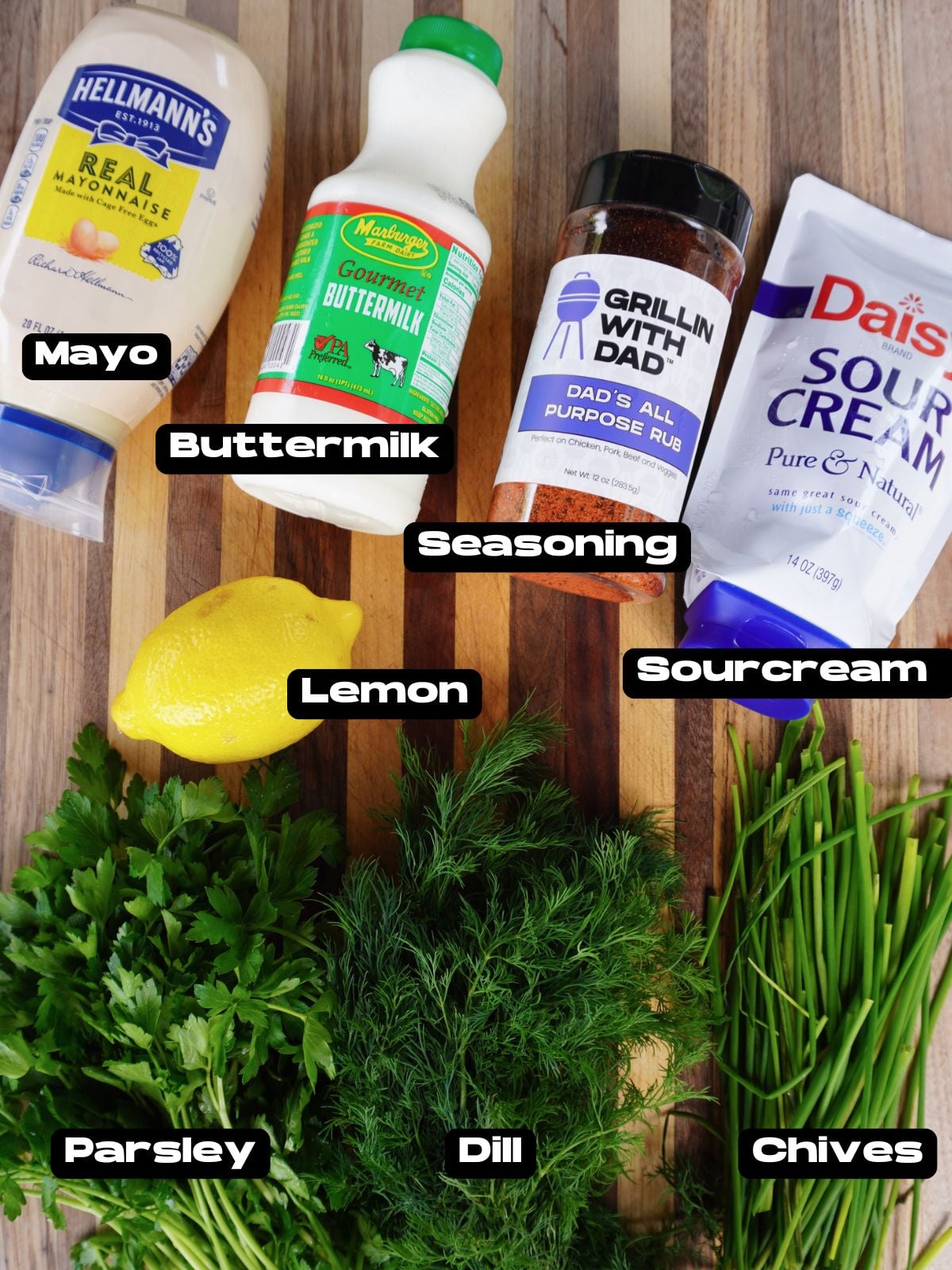 easy homemade ranch dressing ingredients.