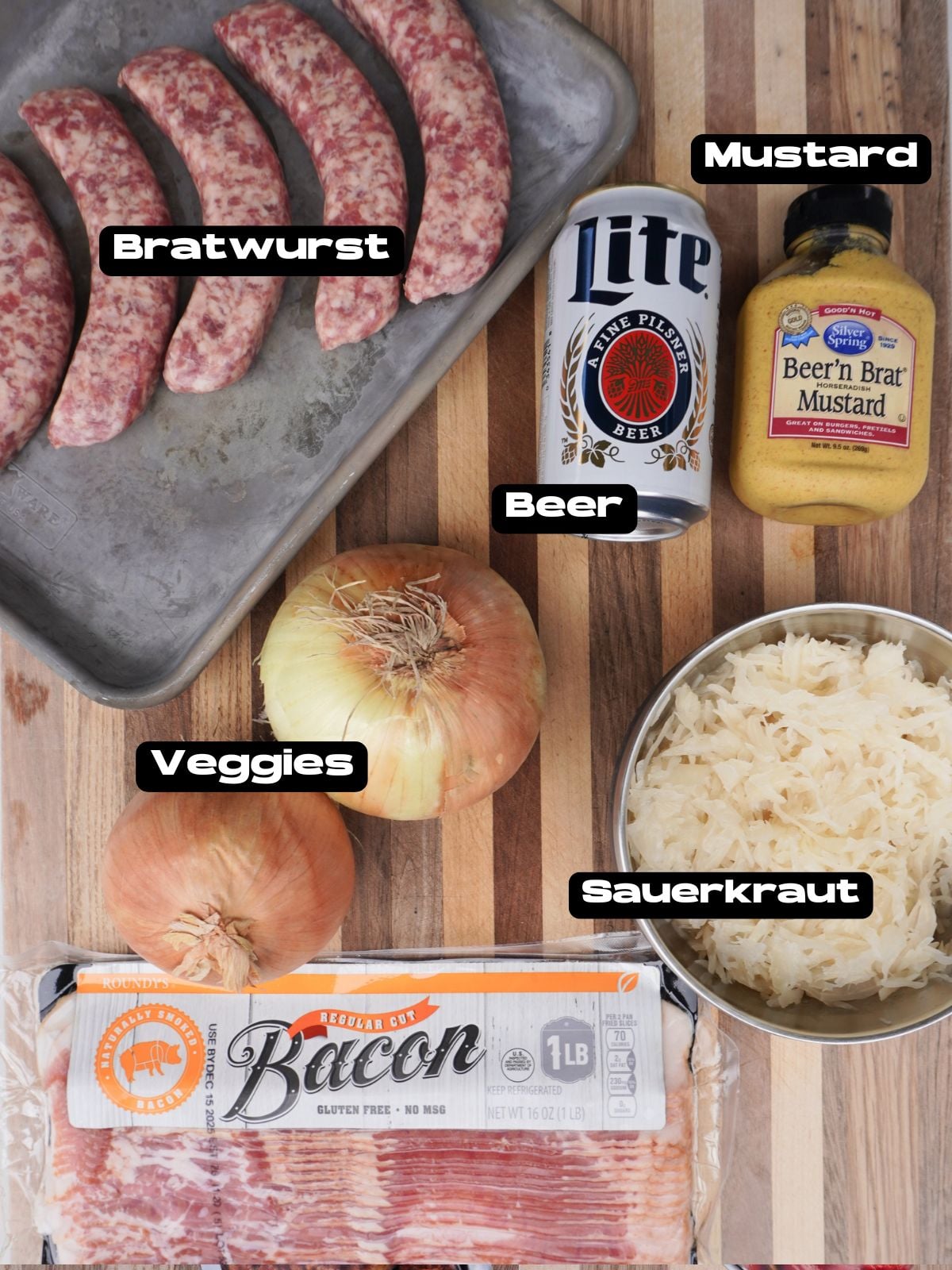 grilled beer brat ingredients.