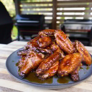 smoked maple bourbon ribs plated.