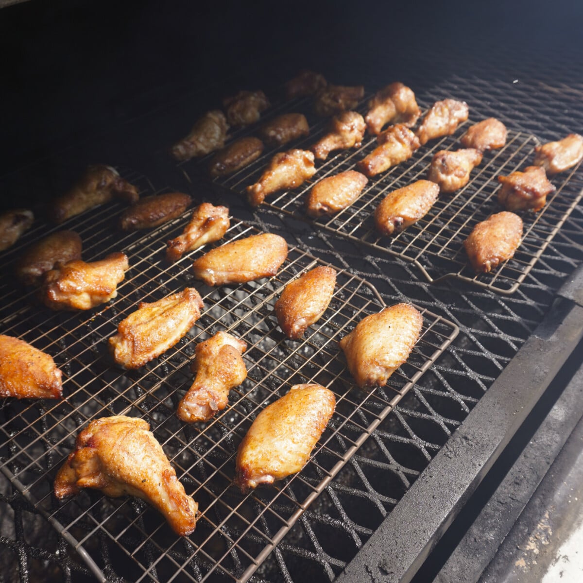 wings on the smoker.