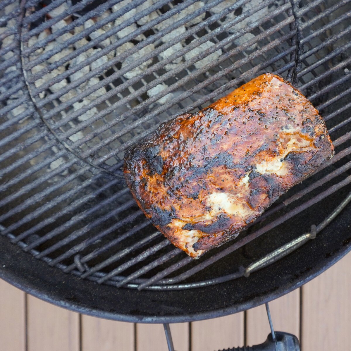 pork roast on the grill.