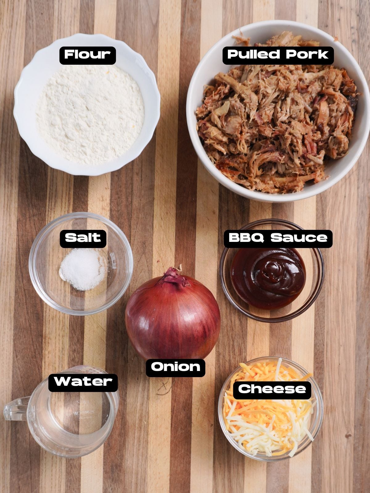 Pulled Pork Pierogi Ingredients.