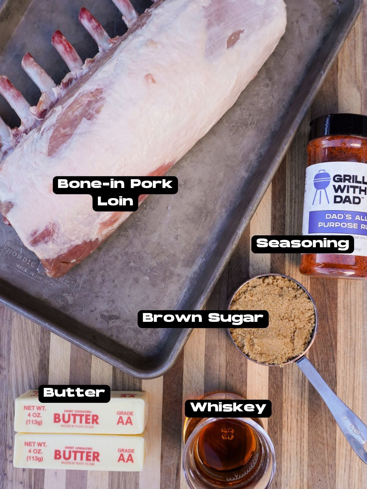 Holiday Crown Roast Ingredients.