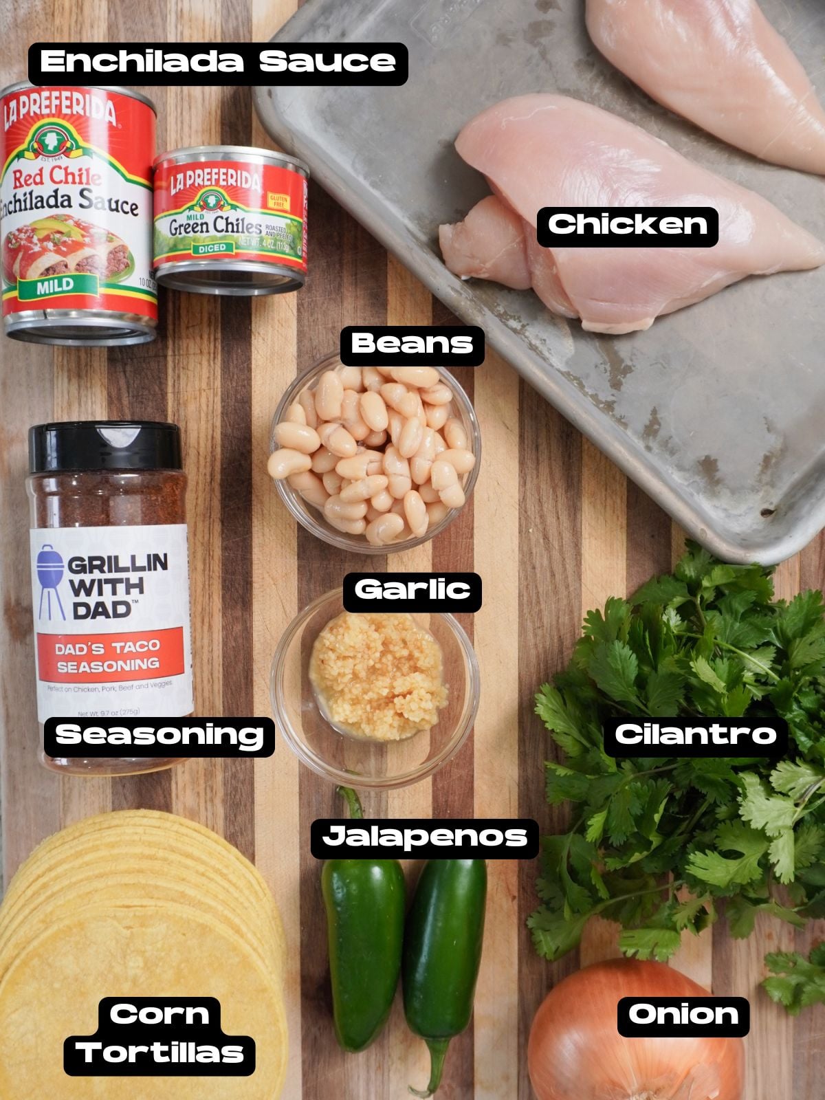 Creamy Chicken Enchilada Sauce Ingredients.