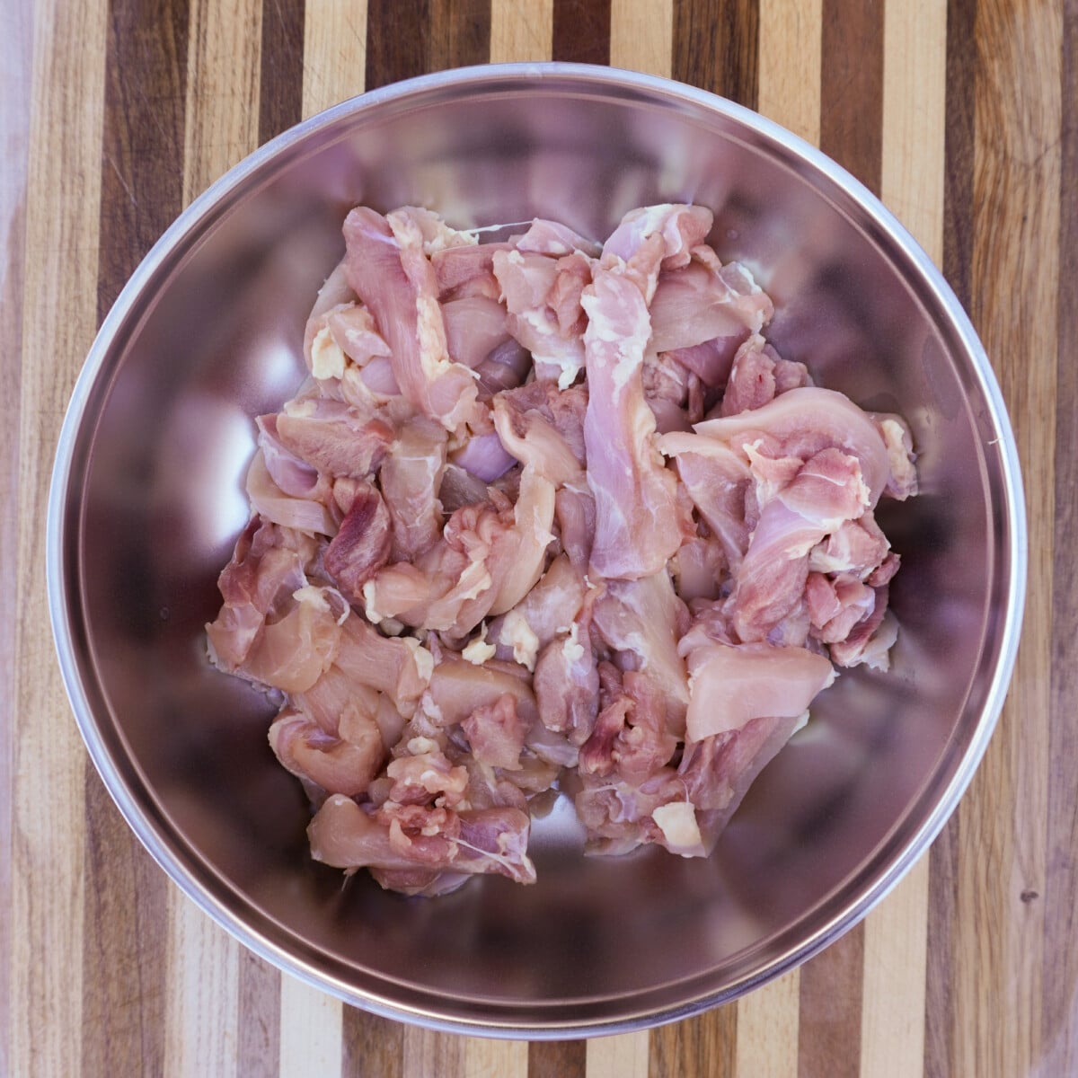 sliced chicken strips.