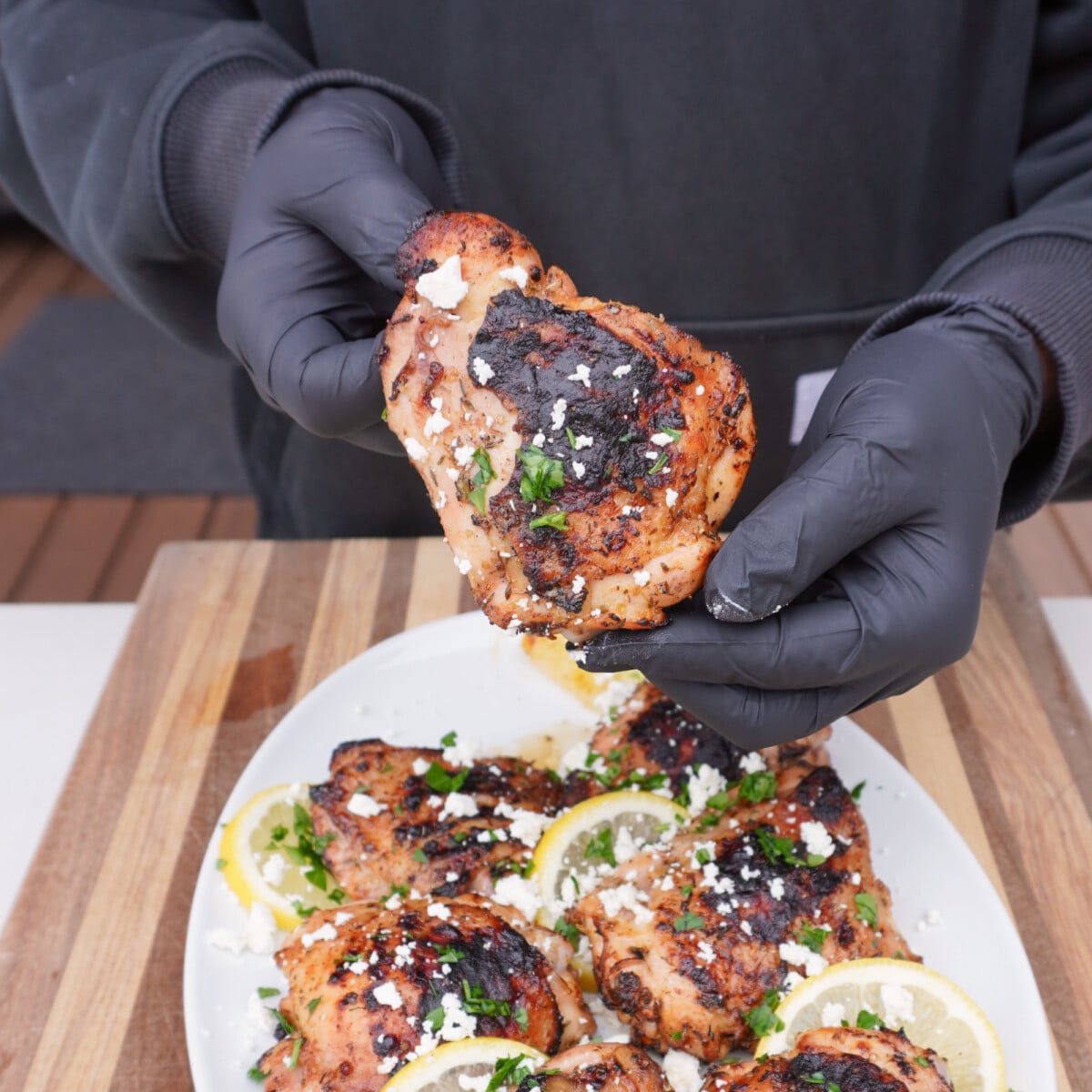 perfectly grilled chicken thigh.