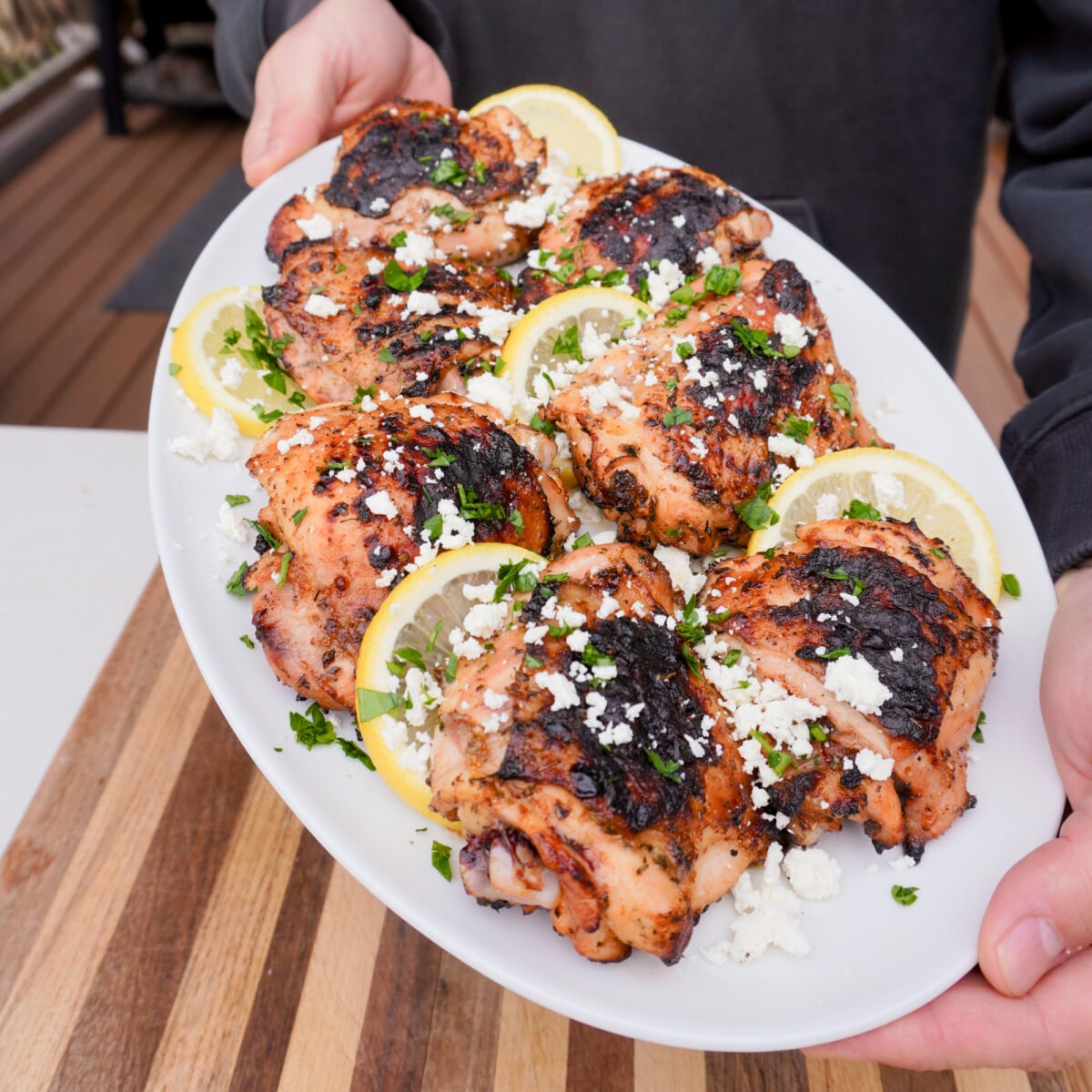grilled greek lemon chicken.