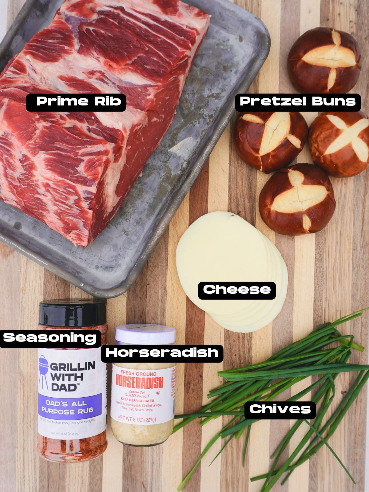 Grilled Prime Rib Sliders Ingredients.