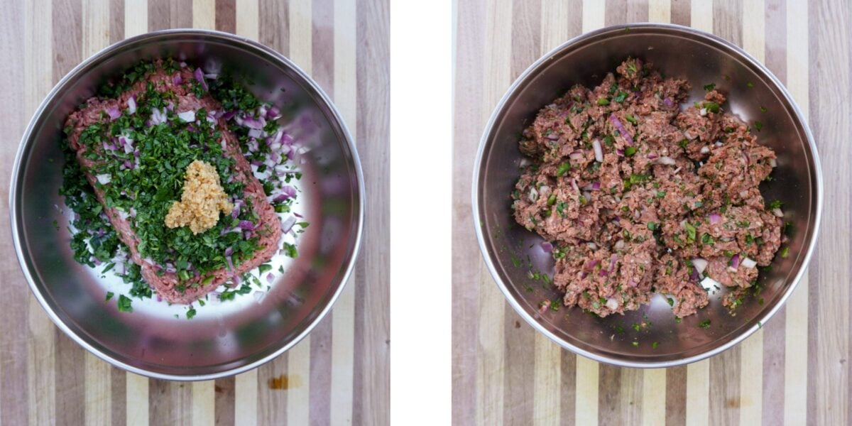 Beef Mixture in bowl.
