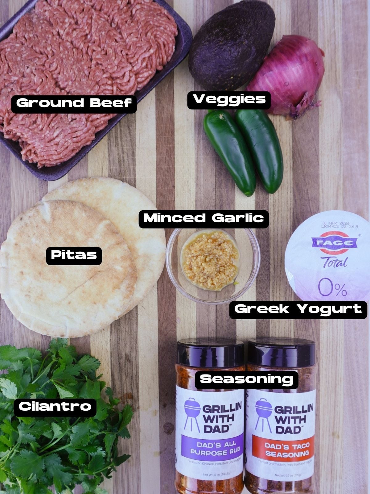 Grilled Beef Arayes Ingredients.