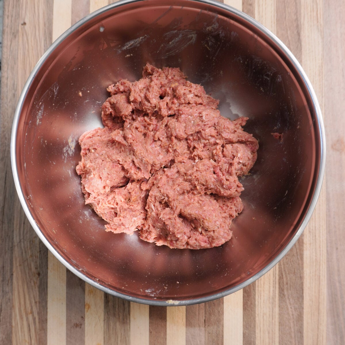 ground beef kebab mixture in a large Yeti bowl.