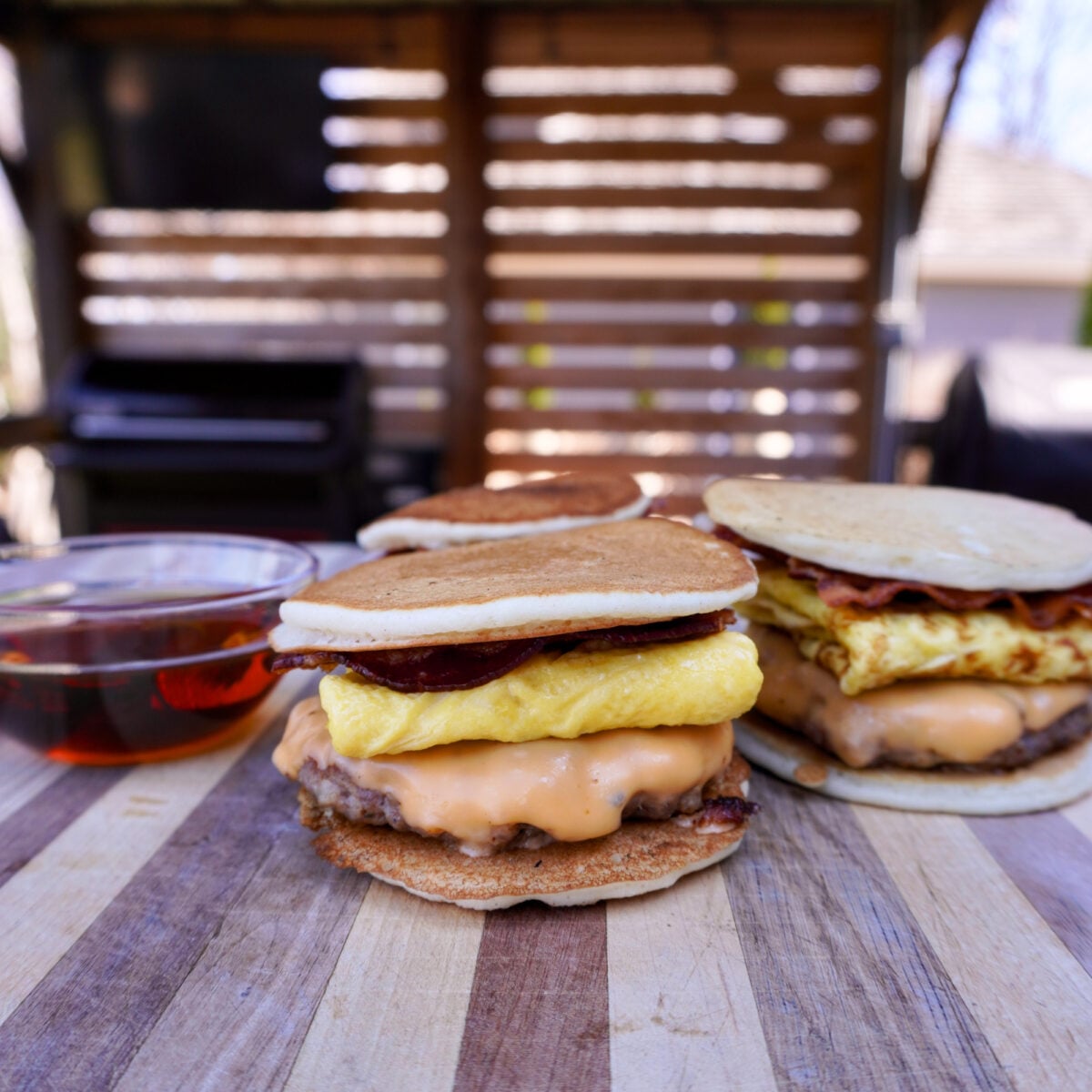Homemade McGriddle Sandwiches.