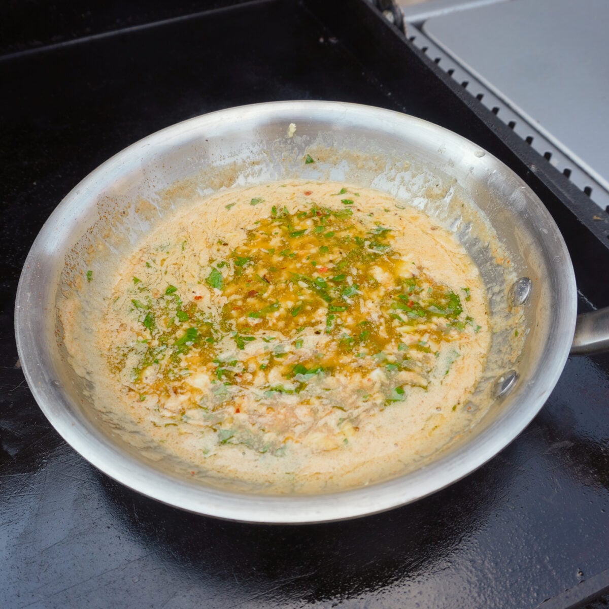 garlic butter sauce.