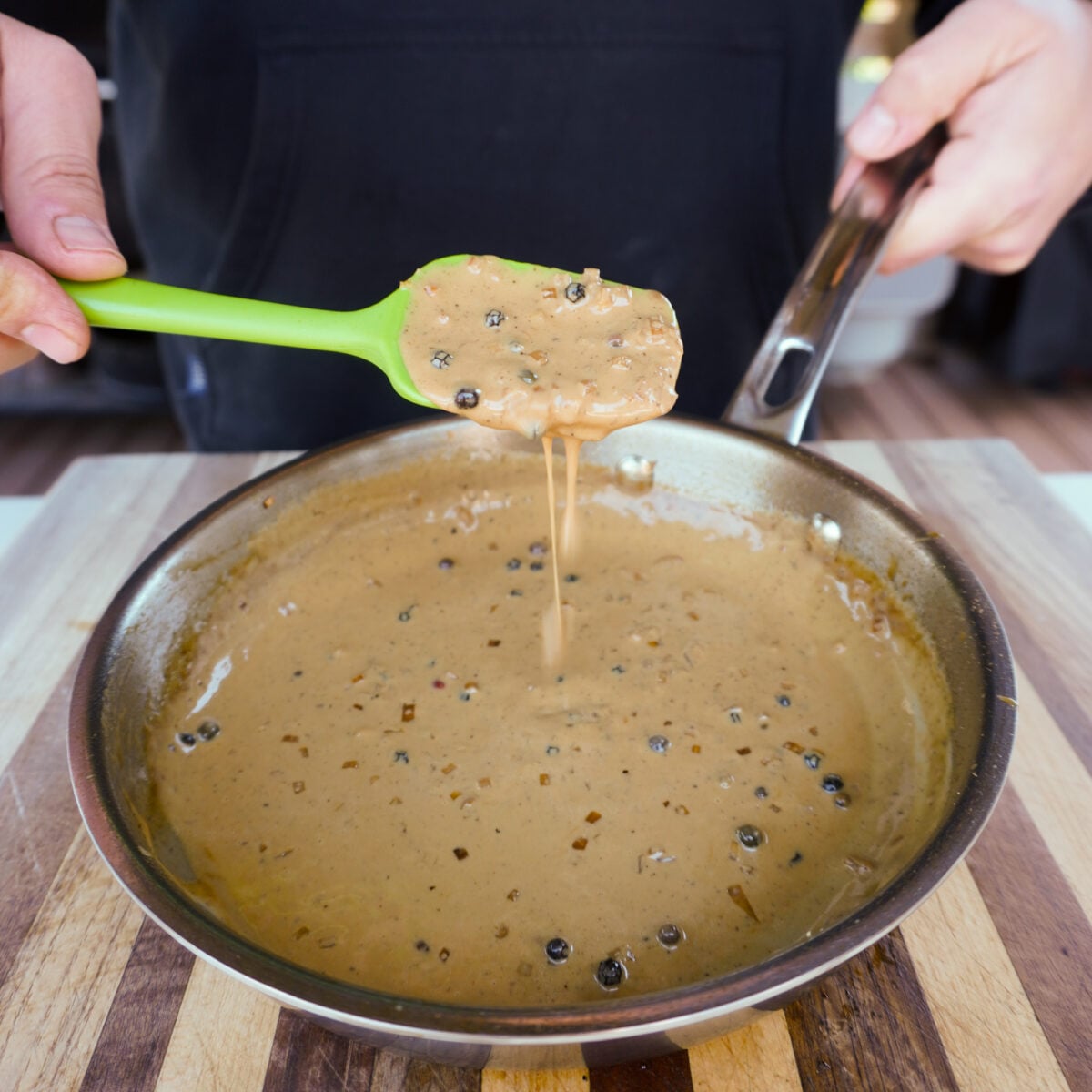 Peppercorn sauce.