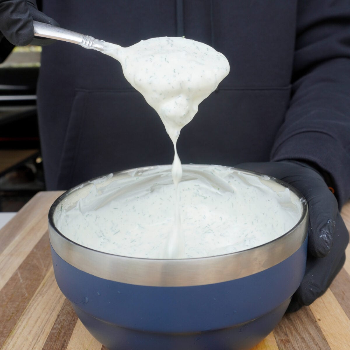 Pickle and dill dipping sauce.