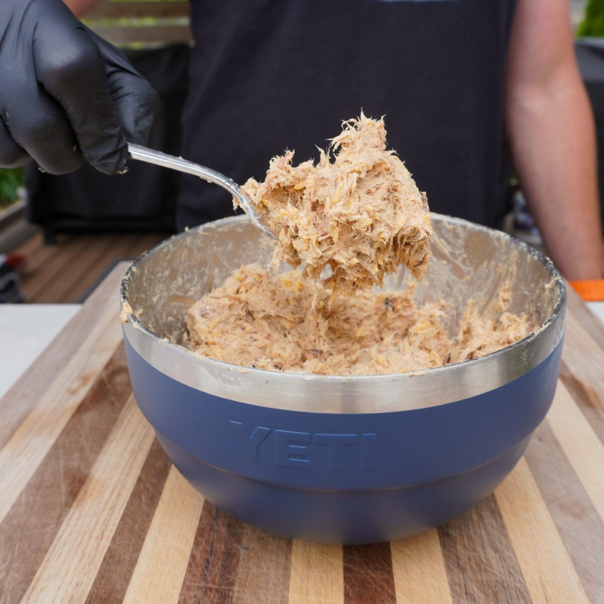 Pulled Pork and Cheese filling.