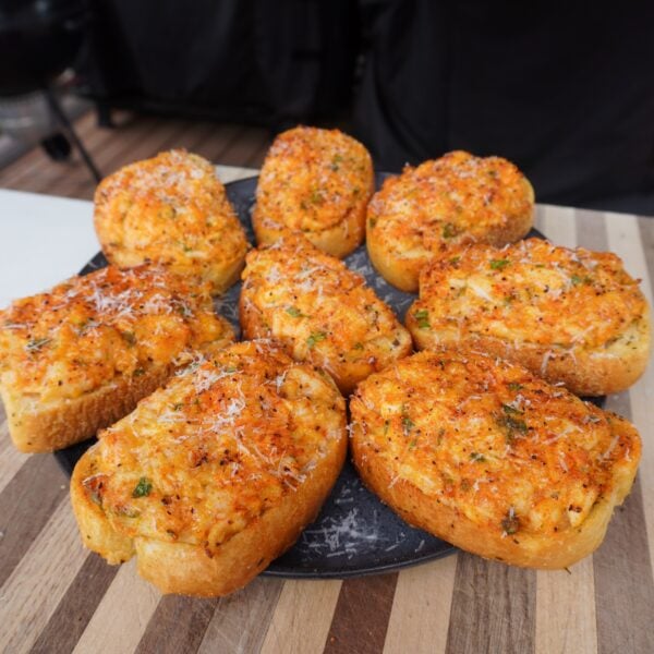 smoked shrimp and crab toast.