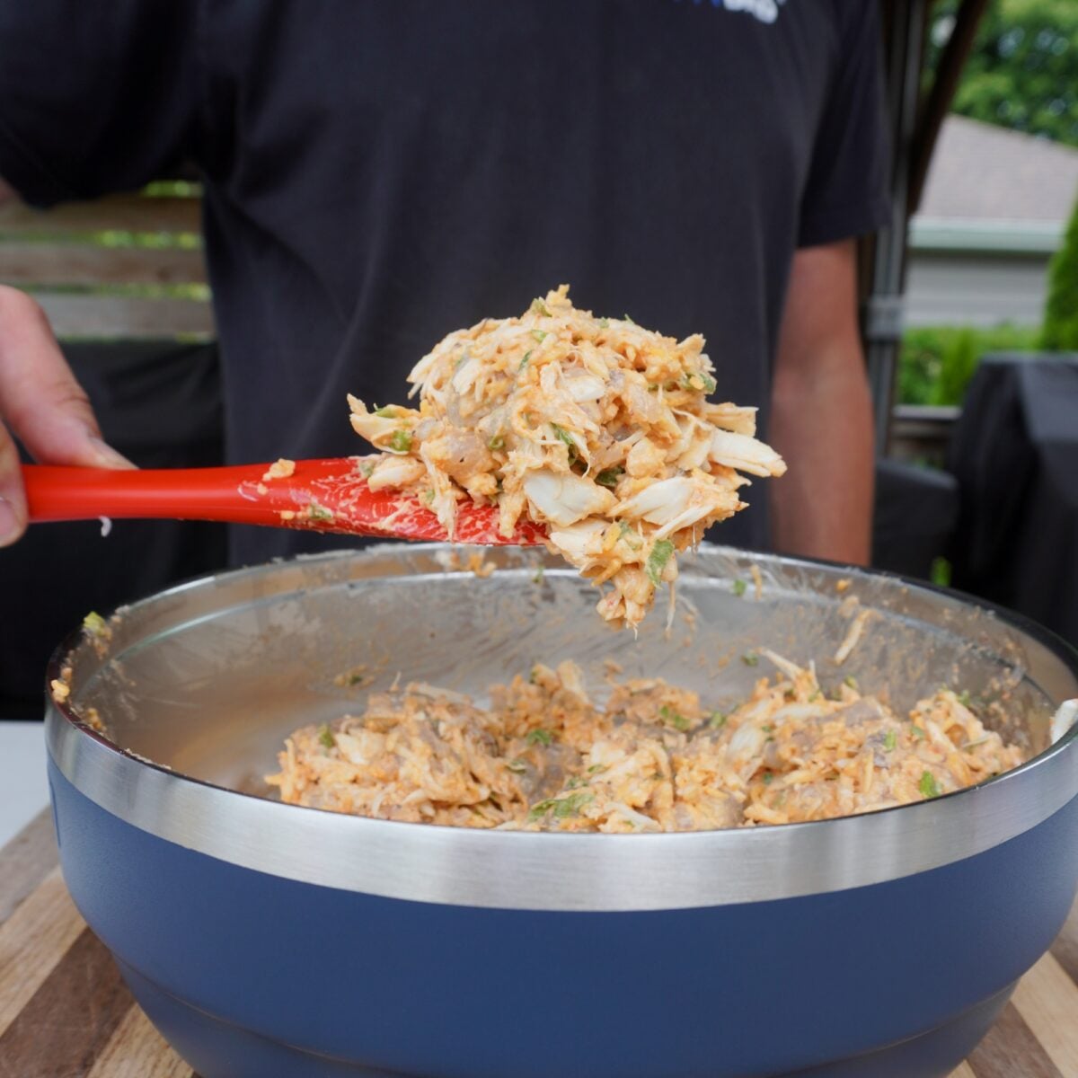 shrimp and crab topping.