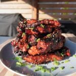 Fire cracker party ribs plated.