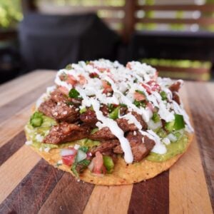 Easy Grilled Steak Tostada.