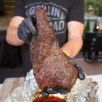 Brisket style smoked tri tip presented.