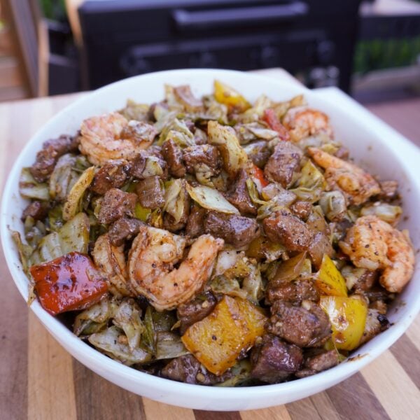 Surf and Turf Dirty Cabbage in a bowl.